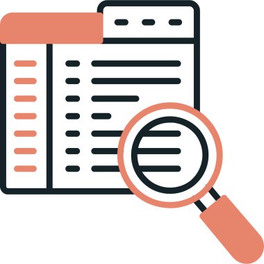 Gazete ve büyüteç ikonu. özet vektörü