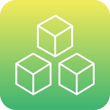 Benzersiz küp vektör simgesi