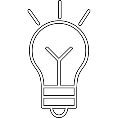 Ampul simgesi. Ağ için ampul vektör simgesinin özet çizimi