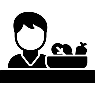 Şef ikon, vektör illüstrasyonu. yemek konsepti