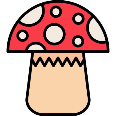 Mantar ikonu. vektör illüstrasyonu