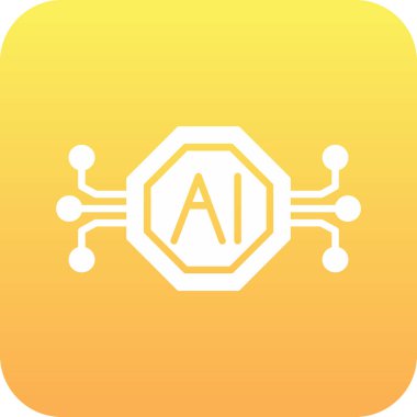 Yapay zeka ikonu, vektör çizimi. düz tasarım biçimi