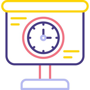 Saat simgesi, vektör illüstrasyonu