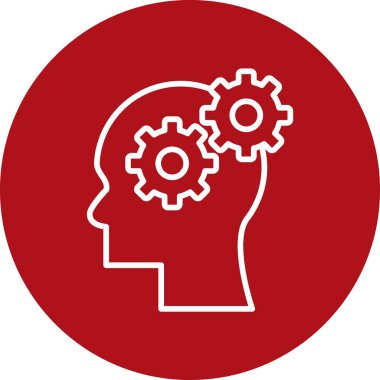 vites vektör yuvarlak pul simgesi simgesi, bir daire arkaplan, beyaz renk, kırmızı arkaplan üzerindeki düz grafik simgesidir.