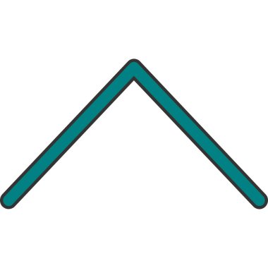 Beyaz arkaplanda ok simgesi izole edilmiş yeşil ve mavi üçgen.