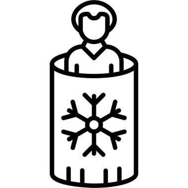 Adam kış kar simgesi ana hatlarıyla