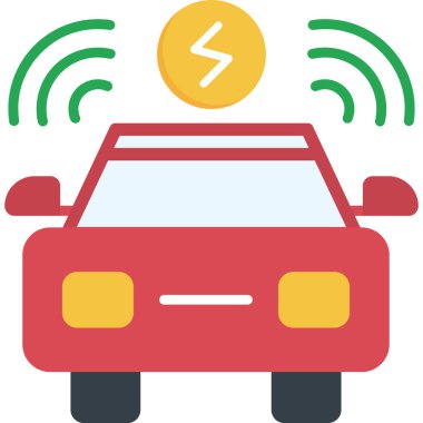 Araçlar ve ulaşım kategorilerinde araba elektrikli araç simgesi