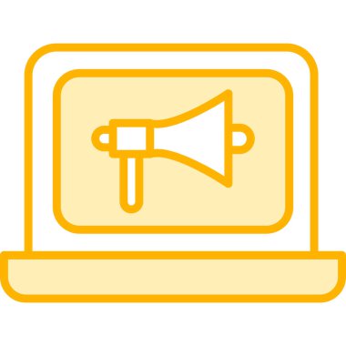 reklam tanıtım pazarlama simgesi doldurulmuş ana hatları biçiminde