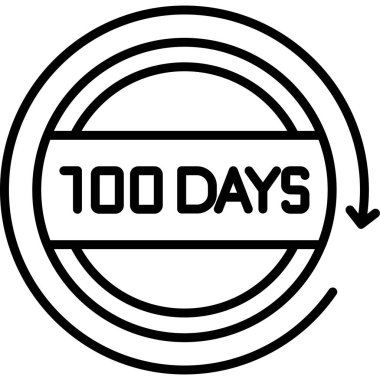 10 gün siyah pul, konsept. Basit illüstrasyon, çember