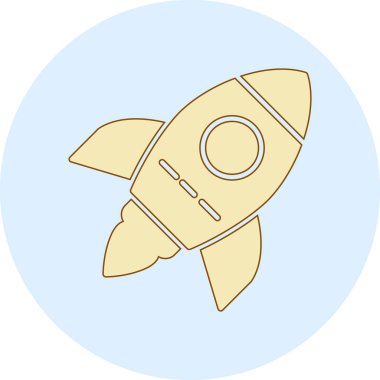 roket ikonu vektör illüstrasyonu