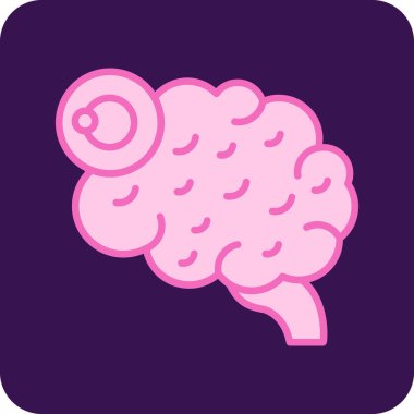 Beyin. Web simgesi basit illüstrasyon