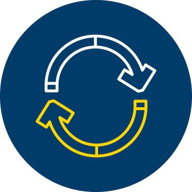 Okları yenile dairesel dış hat vektör simgesi