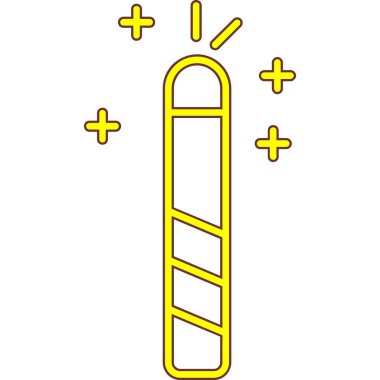 Çizgi film sarı ve beyaz bayrağın vektör çizimi