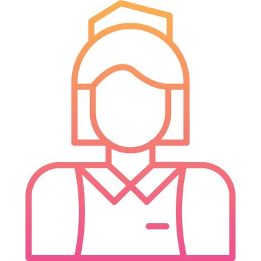 kadın mühendis ikon vektör çizimi