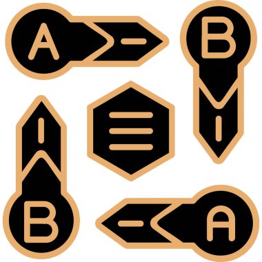 farklı ok türlerine sahip dört simge seti