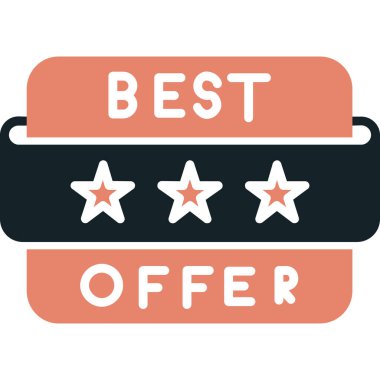 En iyi teklif rozeti, çıkartma, rozet. Kurdeleli etiket