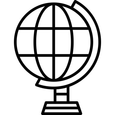 Yerküre küresi dünya simgesi ana hatlar biçiminde