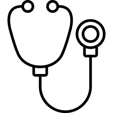 Steteskop ikonu. Web için steskop vektör simgelerinin özet çizimi