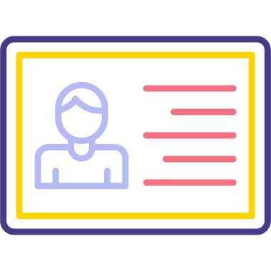 ID kart simgesi vektör illüstrasyonu