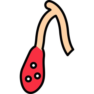 kırmızı karikatür bir halatın karalaması