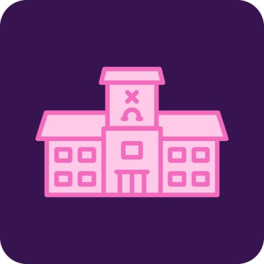 Okul. Web simgesi basit illüstrasyon