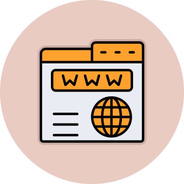 Tarayıcı. Web simgesi vektör illüstrasyonu