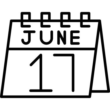 Haziran takvimi simgesi, basit vektör illüstrasyonu