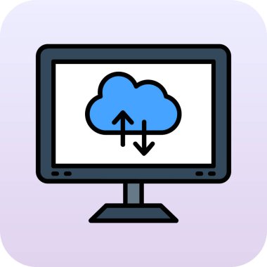 bulut hesaplama simgesi vektör illüstrasyon tasarımı