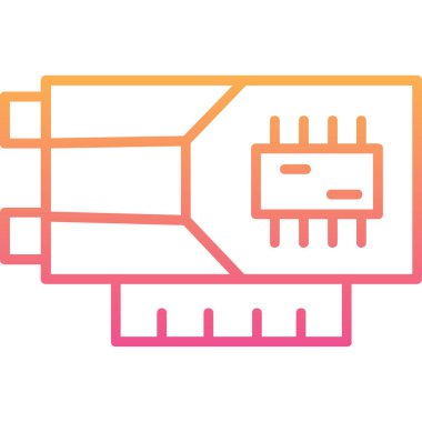 devre kartı ince çizgi simgesi, vektör ve