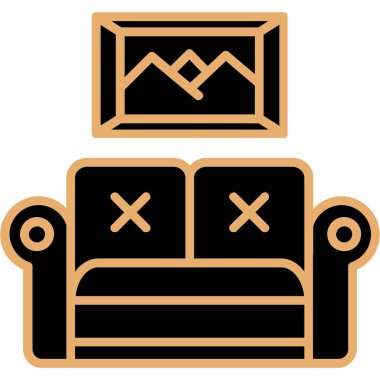 Kanepe. Web simgesi basit illüstrasyon