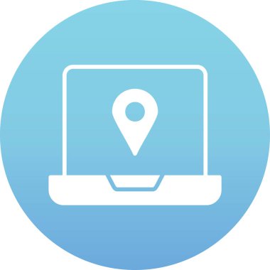 Yumuşak mavi arkaplanda izole edilmiş modayı gösteren pin simgesi