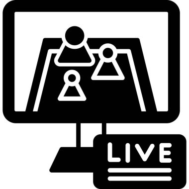 canlı yayın simgesi, basit vektör illüstrasyonu