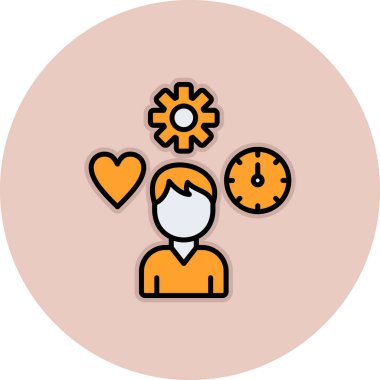 İnsan yüzü simgesinin basit vektör illüstrasyonu