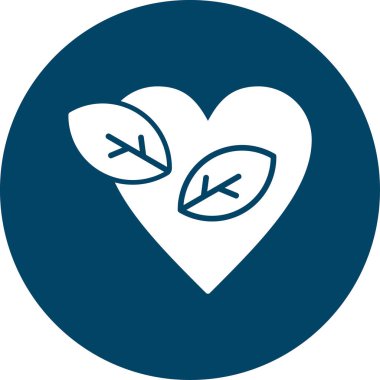 Aşk kalp yuvarlak vektör simgesi
