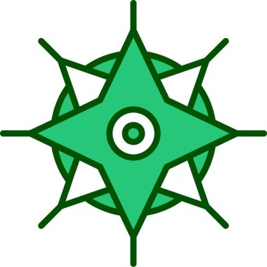 Yıldız simgesi. İnce çizgi yeşil tasarım. vektör illüstrasyonu.