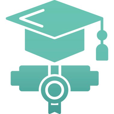 mezuniyet başlığı simgesi, modern tasarım illüstrasyonu