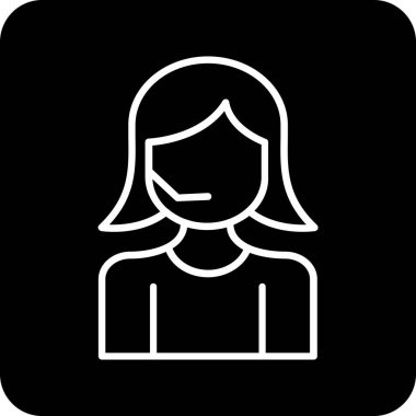 Kadın avatar simgesi, vektör illüstrasyonu