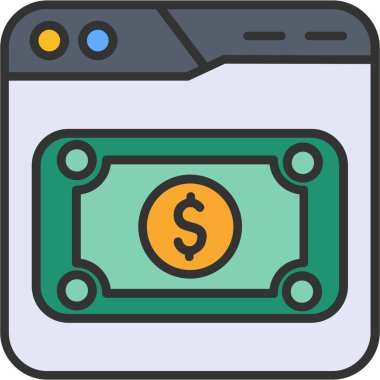 Dolar simgesi, vektör illüstrasyonu