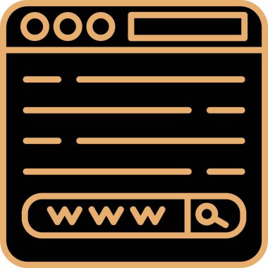 tarayıcı arama simgesi, vektör illüstrasyonu