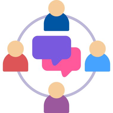 iletişim düz simgesi, vektör illüstrasyonu.