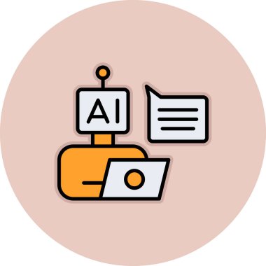 robot. Web simgesi basit illüstrasyon