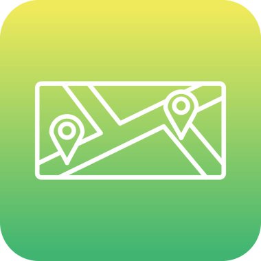 Benzersiz harita pin çizgisi vektör simgesi