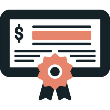 Sertifika vektör düz simgesi