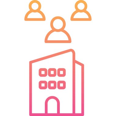 Bir bina simgesinin vektör illüstrasyonu