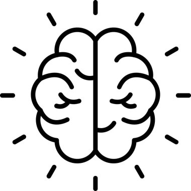 Beyin ikonu ana hat vektörü. Beyin. Beyin zihni