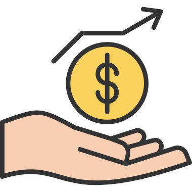 Para için. Web simgesi vektör illüstrasyonu