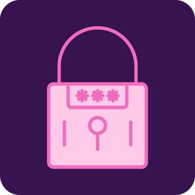 Asma kilit. Web simgesi basit illüstrasyon