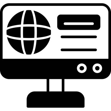 İnternet web simgesi, vektör illüstrasyonu