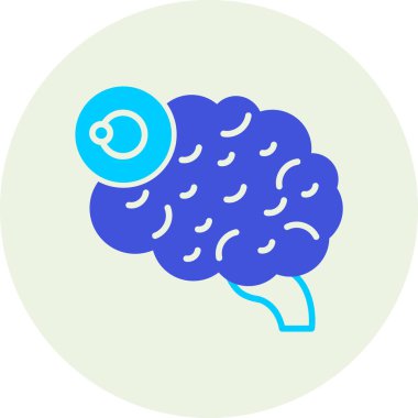 Beyin web simgesi, basit vektör illüstrasyonu