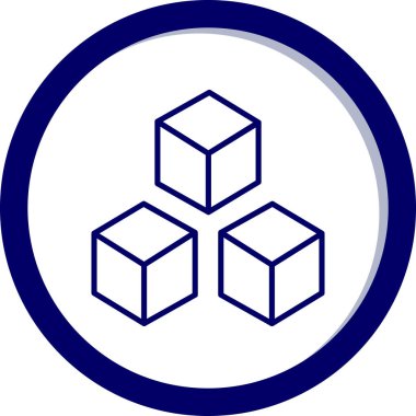Küp. Web simgesi basit illüstrasyon
